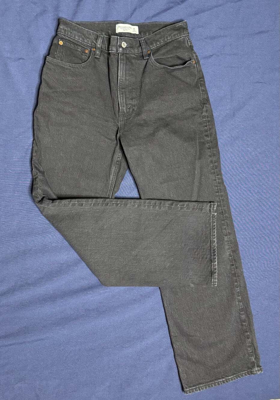 Abercrombie & Fitch High Rise 90s Relaxed Jeans Black 28/6 Short